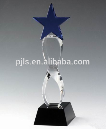 Blue Star Custom Made Crystal Glass Awards Plaques