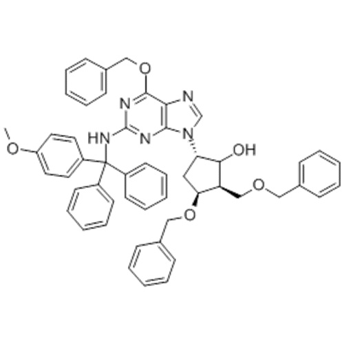 (2R, 3S, 5S) -3- (Benciloxi) -5- [2 - [[(4-metoxifenil) difenilmetil] amino] -6- (fenilmetoxi) -9H-purin-9-il] -2- (benciloximetilo ) ciclopentanol CAS 142217-78-5