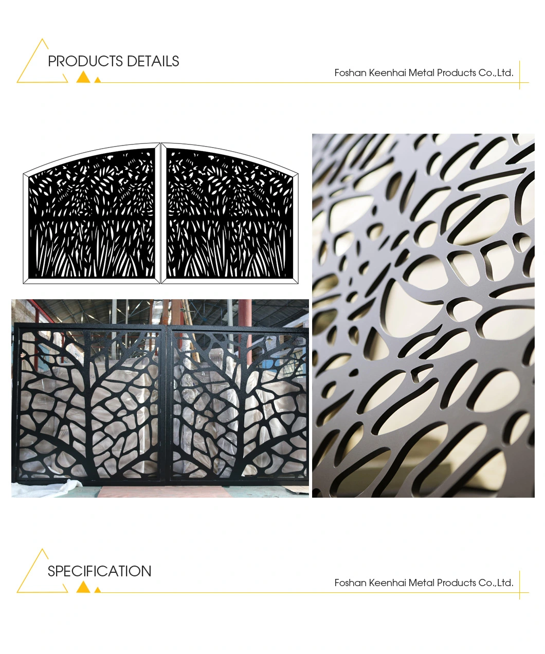 Garden Aluminum Laser Cut Villa Entrance Gate Designs