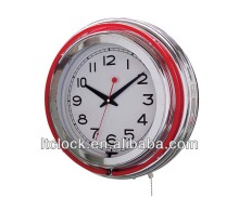 Double neon wall clock