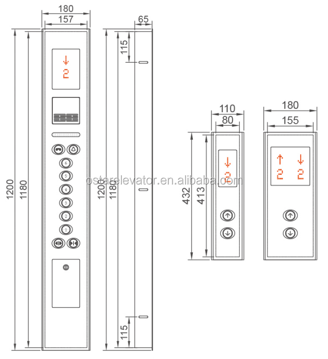 Elevator COP LOP Operation Control Button Panel  Hall Calls Elevator Parts