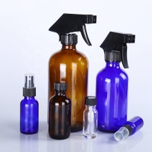 Boston Round Glass Bottles: 1 oz, 2 oz, 4 oz, 8 oz, 16 oz with Trigger Sprays