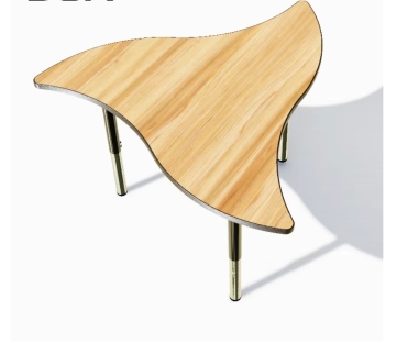 Modern Hot Sell 3 Seat Triangle School Cafeteria Tables and Chairs