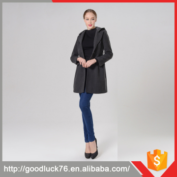 Classic Ladies Winter Cashmere Wool Long Coat Imitation Fur Warm Winter Jacket