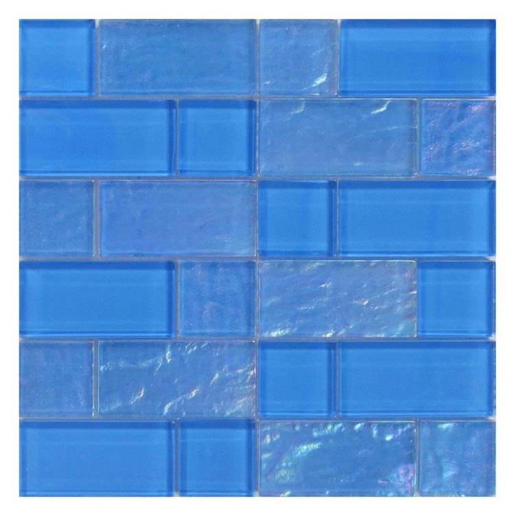 Colored Glaze Strip Glass Crystal Mosaic Wall Art