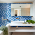 Blue Pool Mosaic Kitchen Backsplash Треугольная стеклянная плитка