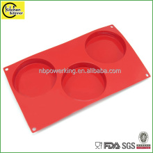 3-Cavity Disc Cake Silicone Mold and Baking Pan