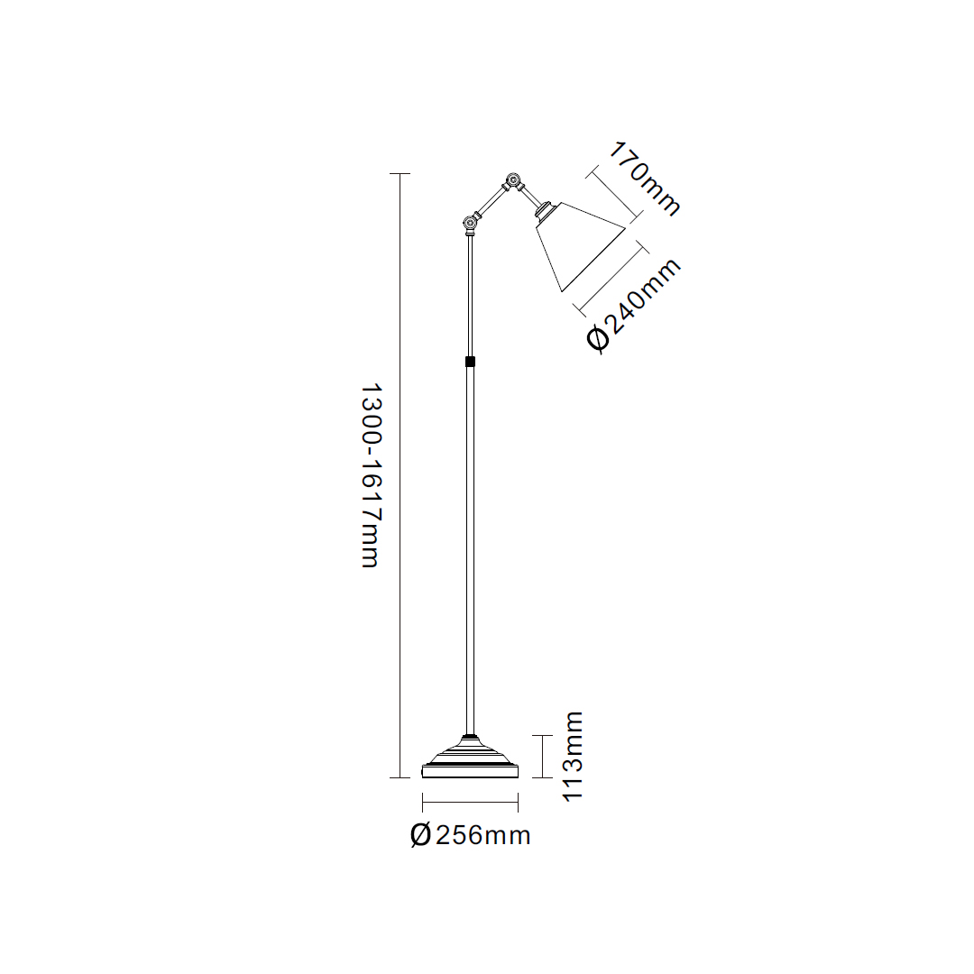 Abajur de metal de latão antigo-04 Antique Brass Metal Floor Lamp-04