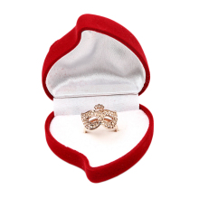 Red Heart Shaped Wedding Single Ring Box