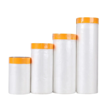 Pre-taped Painting Protection Covering PE Masking Film with Paper Tape
