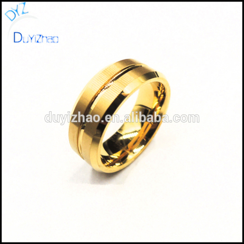 gold tungsten ring custom tungsten wedding carbide ring