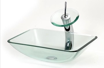 clear tempered glass basins