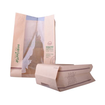 Flat Bottom Brown Paper Bread Bag With Window