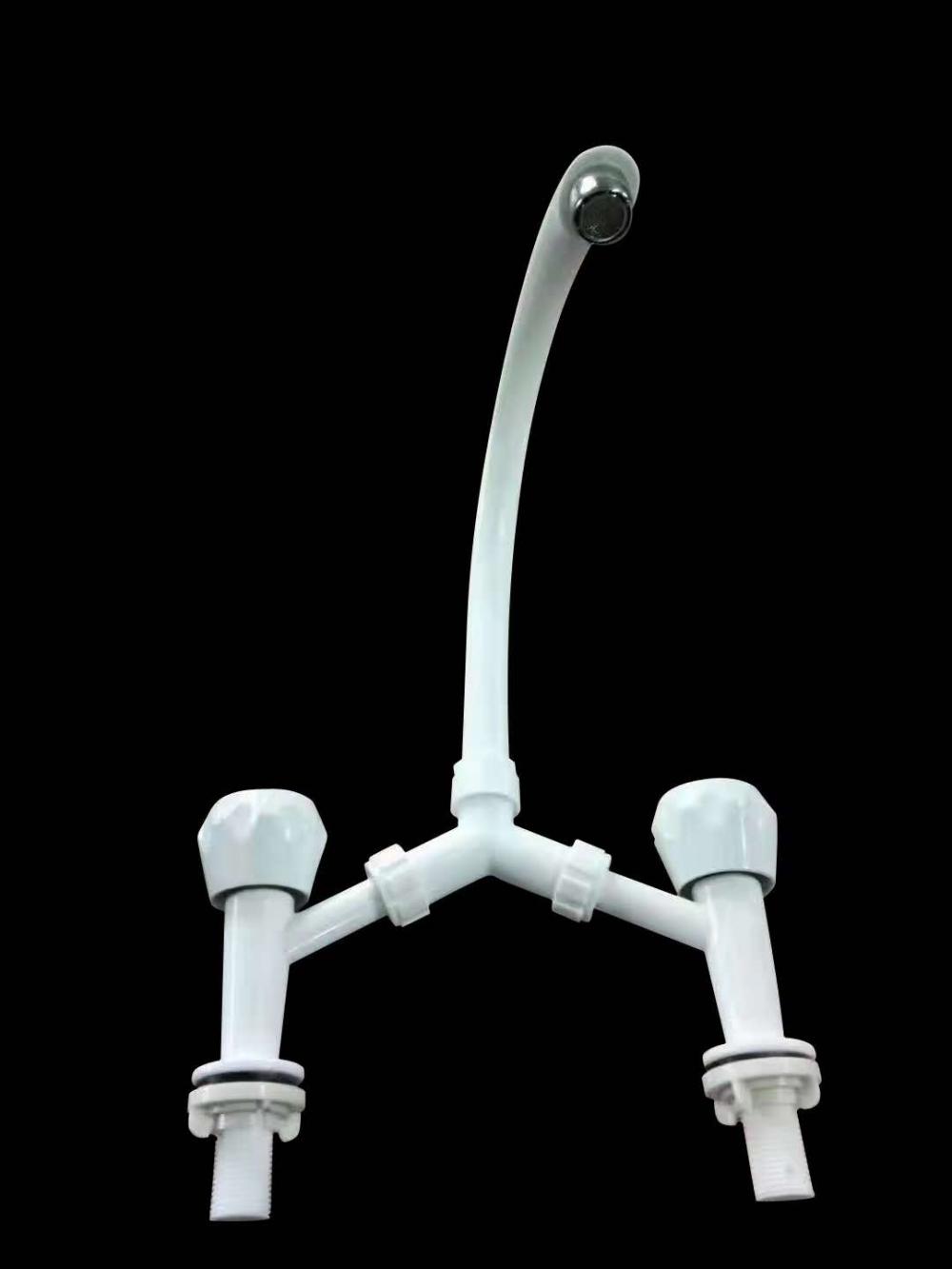 흰색 플라스틱 ABS 욕실 수도꼭지 주방 싱크 탭 목욕 샤워 수도꼭지.