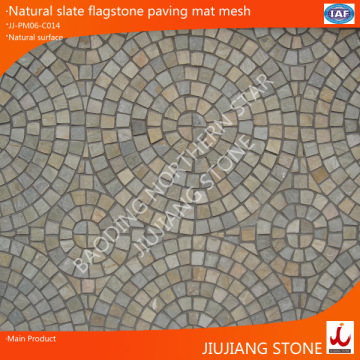 natural slate interlocking paver stone on mesh