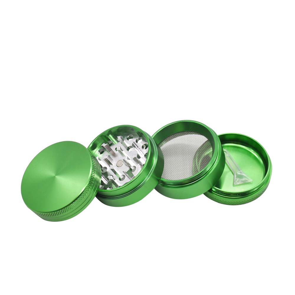 50mm CNC Aluminum Herb Grinder weed grinder 4 parts Spice metal herb crusher with diamond teeth custom logo