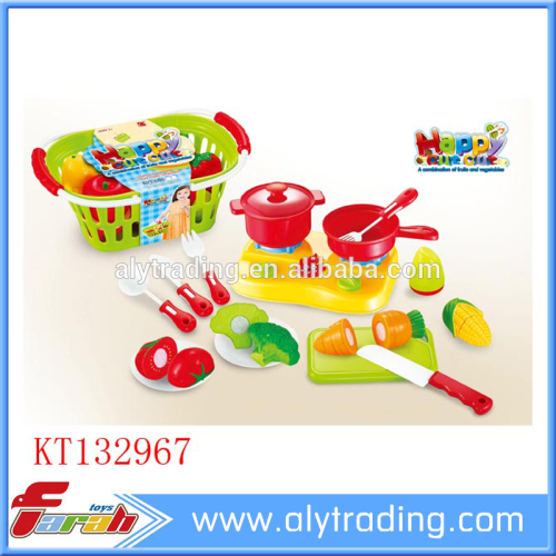 Plastic dinner set Kids Kitchen play toys kitchen cooking toys with vegetable