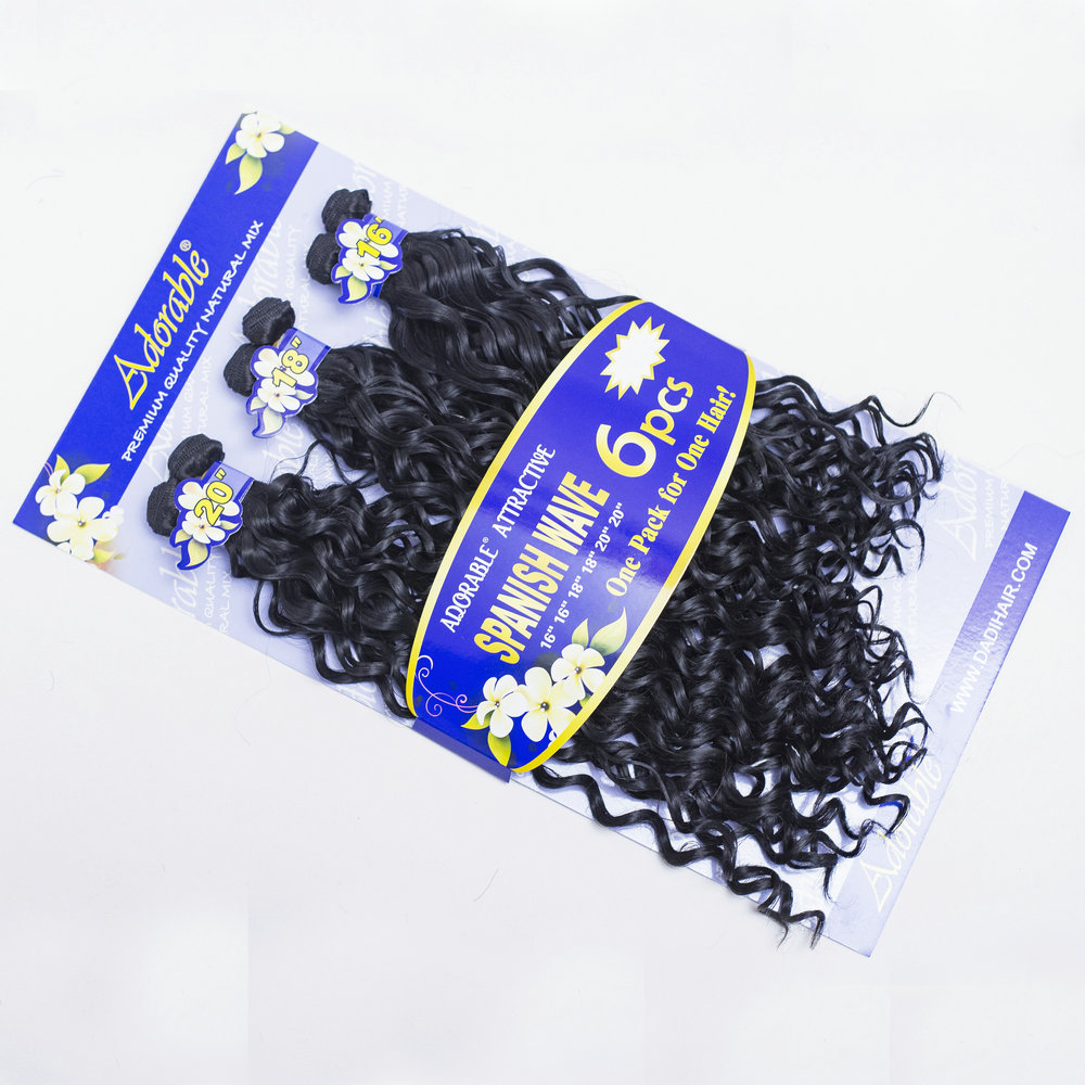 Adorable hair, 4 different size indian synthetic deep curly hair weft, Quattro Ripple deep wave hair weave with fringe