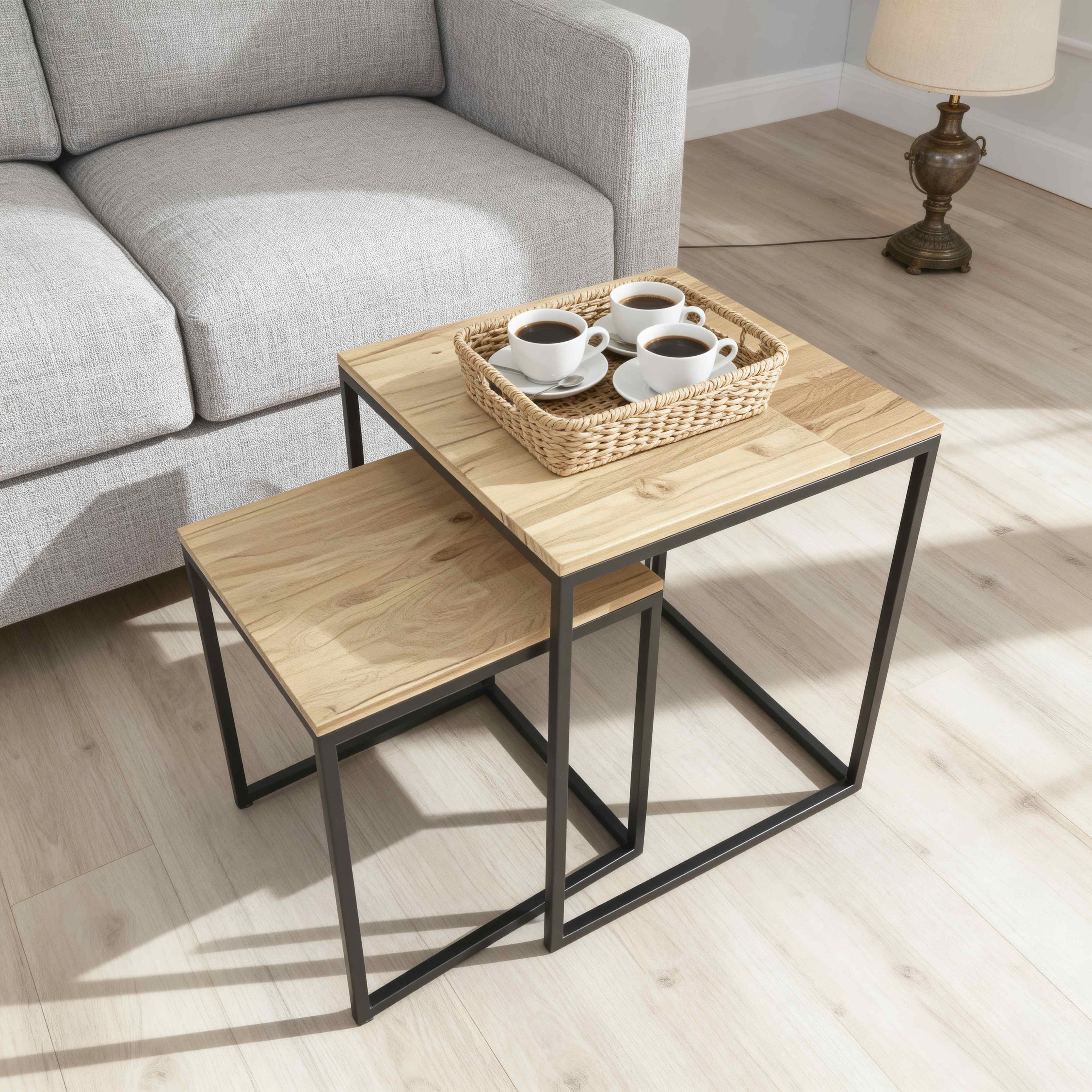 Conjunto de mesas de centro modernas BR-24NC02 2 BR-24NC02 Modern Nesting Coffee Tables Set 2