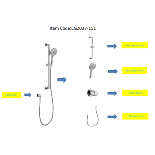 Set di aste doccia cromate