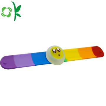 Cute Silicone Slap Bracelet Layer Wristband with Tag