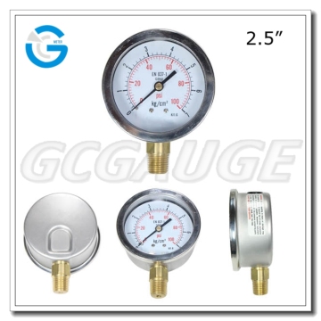 High quality stainless steel brass internal prussur gauge