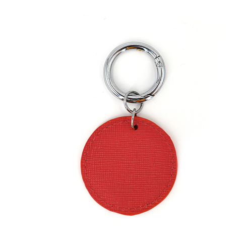 Ysure Round Shaped Saffiano Leather Keychain with Ring