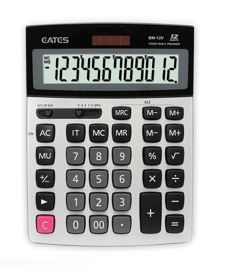 12 Digits Big Display Screen General Purpose Calculator Office Calculator With Retractable Bracket