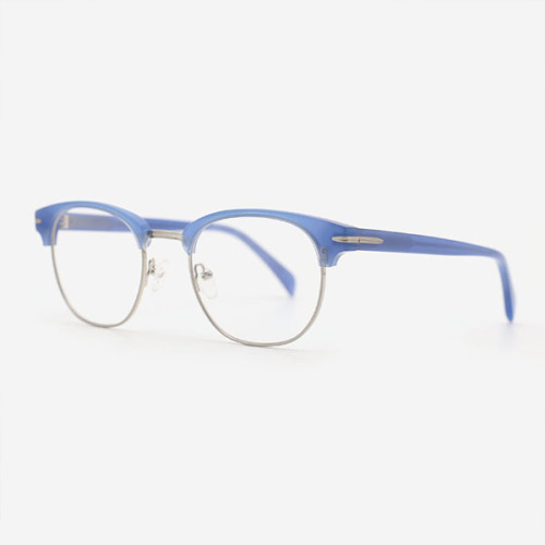 Round Acetate And Metal Combined Unisex Optical Frames 23A3069