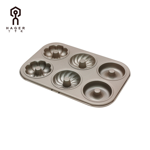 6x Three-type Doughnut Mold