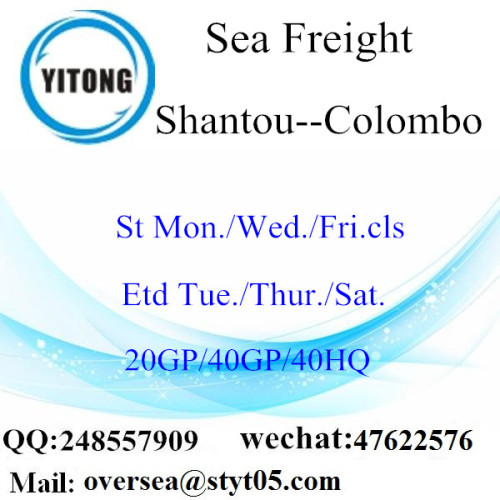 Shantou Port Sea Freight Versand nach Colombo