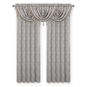 2019 Luxury Floral Jacquard Valance Curtain with Tassel for Living Room Décor