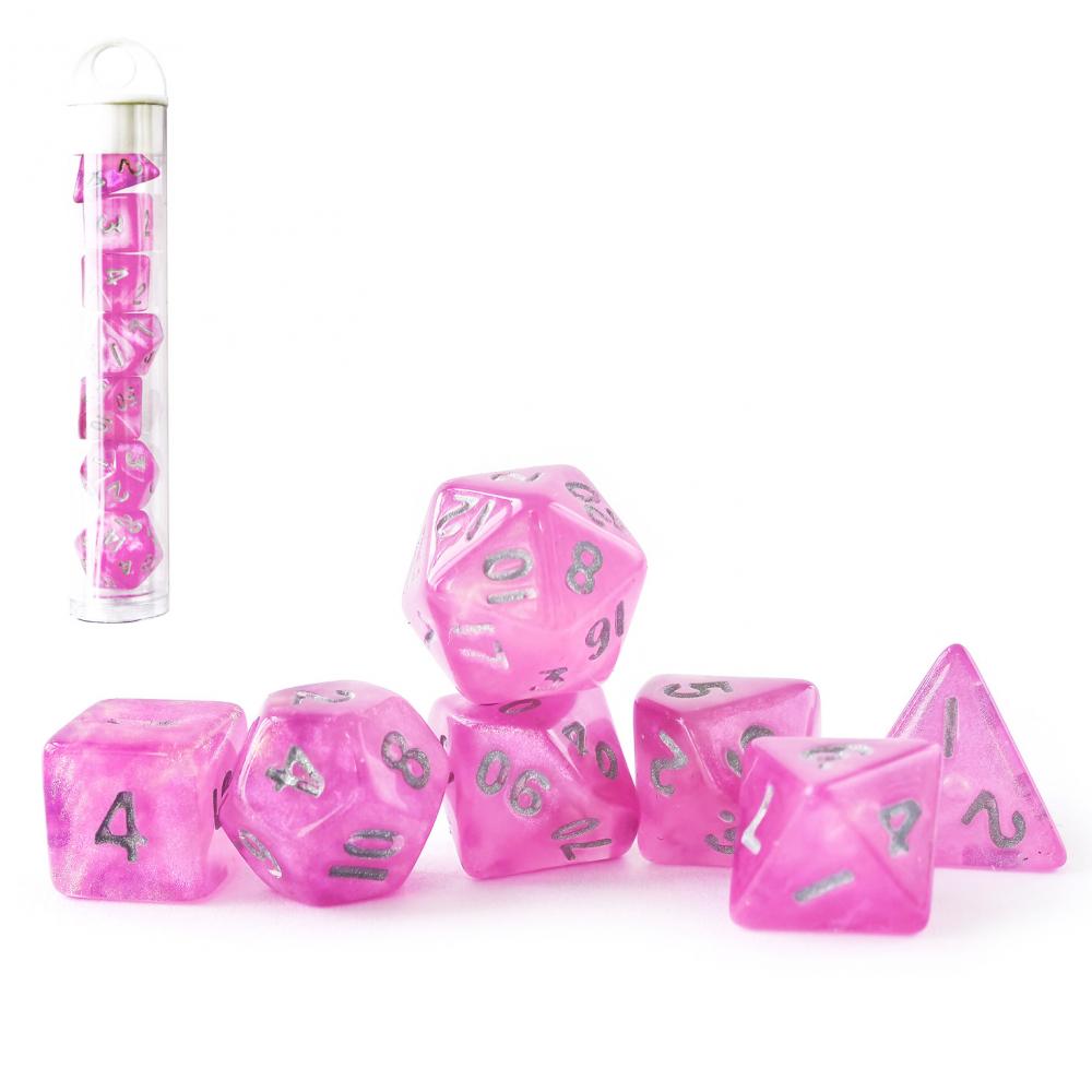 Pink Moonstone Polyhedral Rpg Mini Dice 3