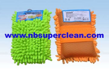 Car wash chenille microfiber sponge pad