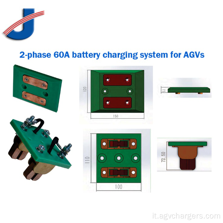 Sistema di carica della batteria a 2 fasi Contatti di ricarica della batteria