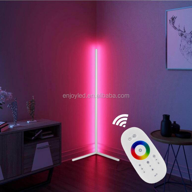 Modern RGB LED Corner Floor Lamp Indoor Decoration Simple Lamp Bedroom Living Room Colorful Minimalist Standing Lamp Lighting