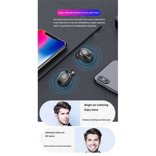 Перезаряжаемые беспроводные наушники F9-5C TWS BT 5.0