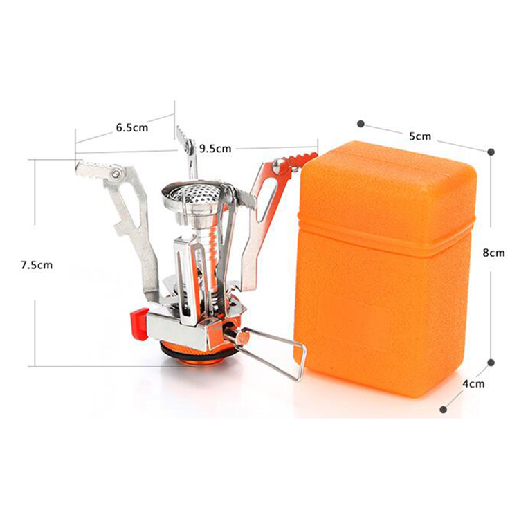 Portable Camping Camp Stove Backpacking Stoves Mini Fuel Burner Outdoor Accessories with Piezo Ignition, Survival Kit