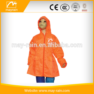 Kids clear orange raincoat polyester raincoat poncho raincoat