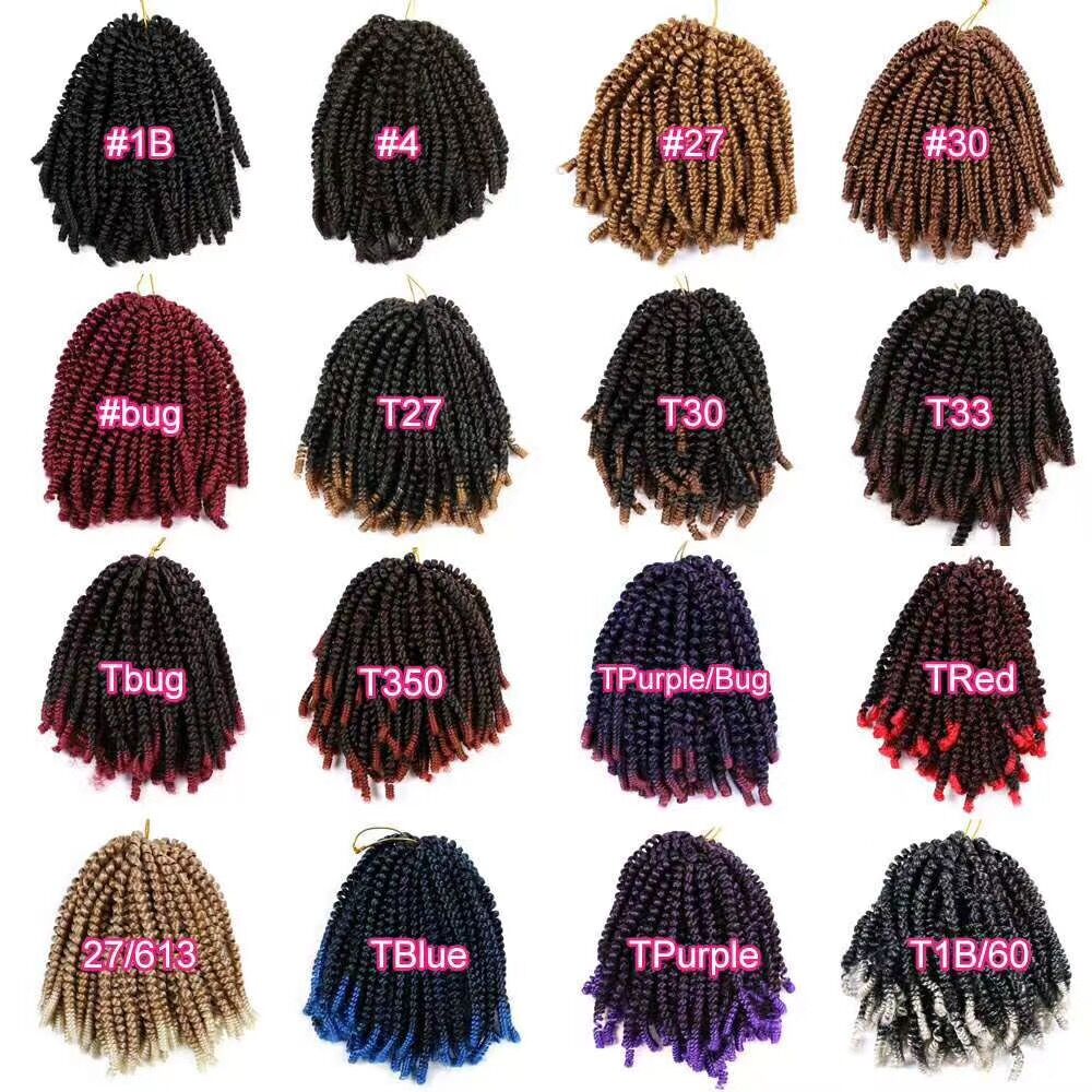 8inch Crochet Braids Jamaican Bounce Synthetic Braiding Hair Short Fluffy Afro Spring Twist Braids Hair Extensions