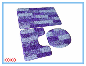 fancy purple bathroom mat sets/decorative bath rug sets