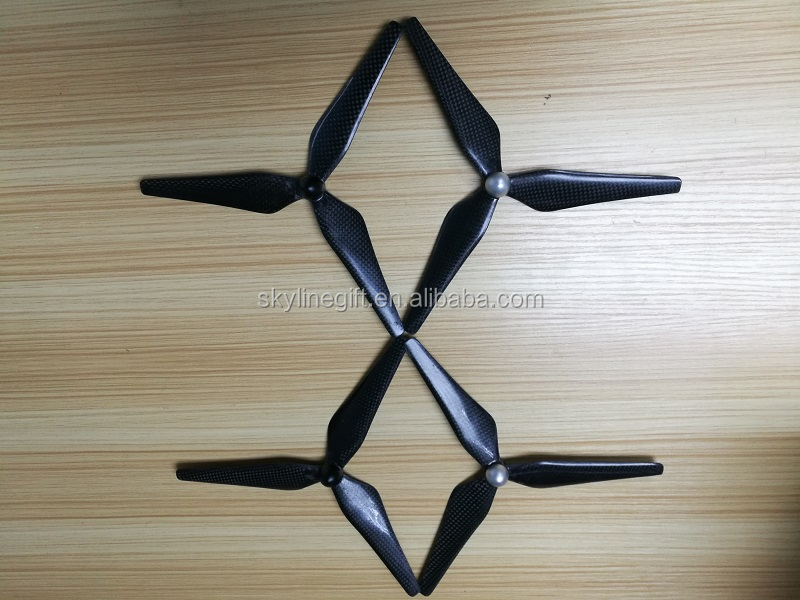 Drone Fans Phantom 3 9450 Carbon Fiber Propellers Self-tighten 3-blade Propeller for DJI Phantom 2/3 and Upair drone (Black)