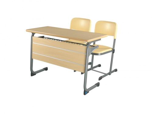 Double High Quality Stundent Desk And Chair
