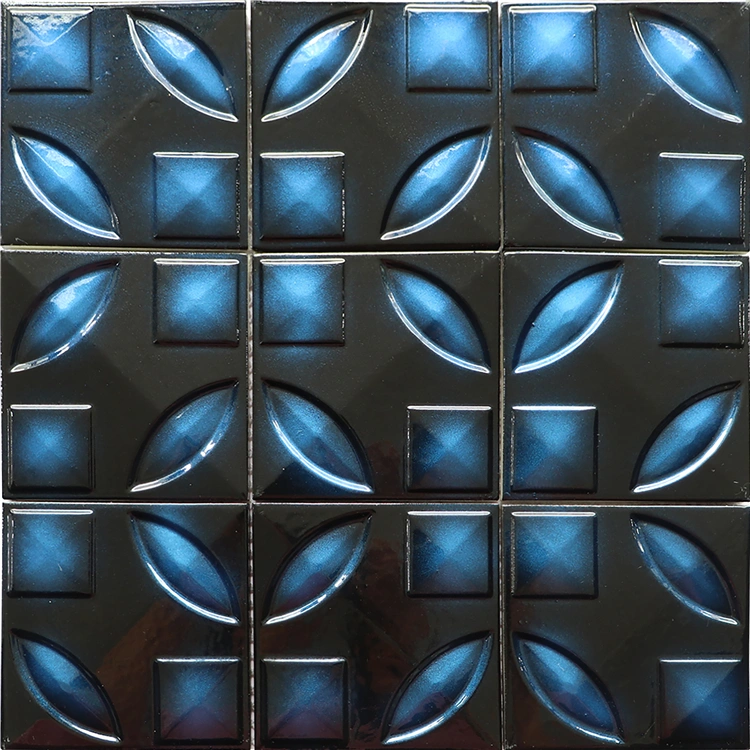 High Quality Blue White Cement Mosaic Tile for Floor