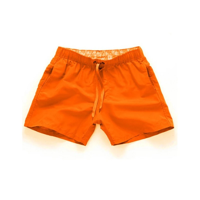 Mens New Board Shorts Summer Solid Elastic Waist Fashion Beach Shorts Swim Trunks