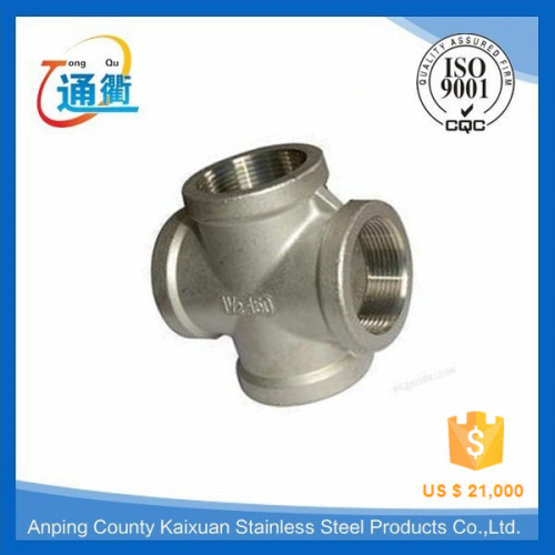 female stainless steel plumbing cross pipe fittings with manufacturing company