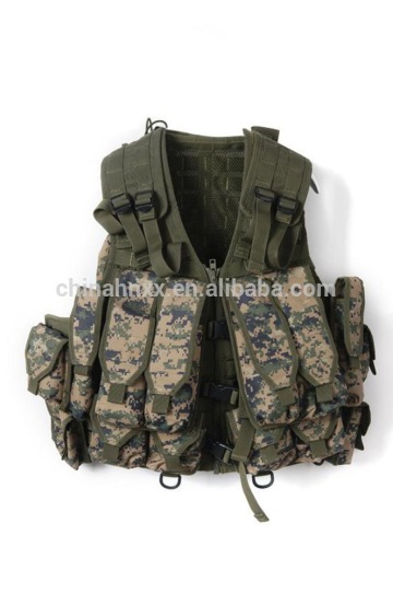 digital woodland camouflage multi pockets military tactical combat vest