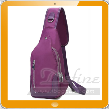 Nylon Sling Bag Travel Daypack Pink Front Chest Bag