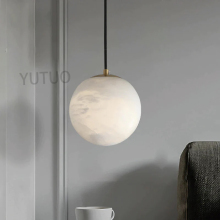 Nordic Circle LED White Alabaster Pendant Light