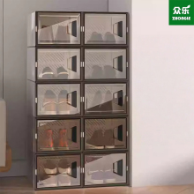 Transparent pull-out plastic shoe box